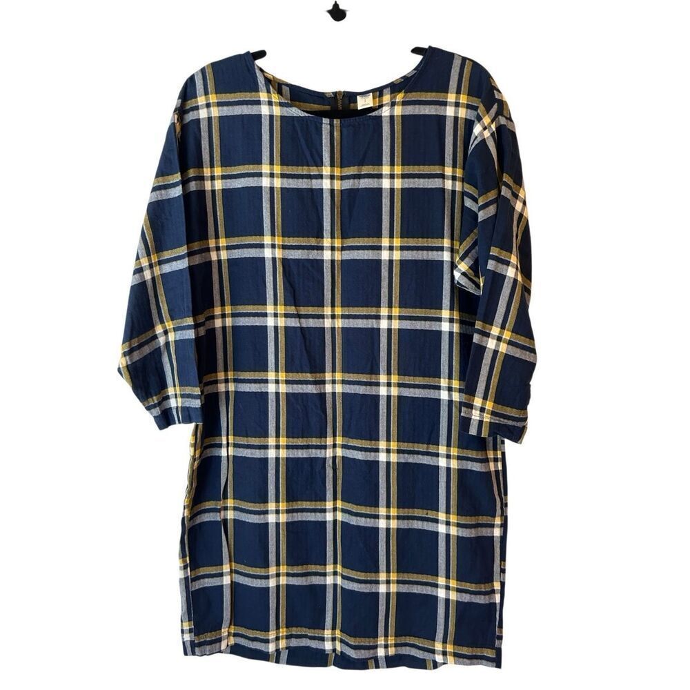 Old Navy plaid shirt shift dress sz S 100% cotton preppy academia